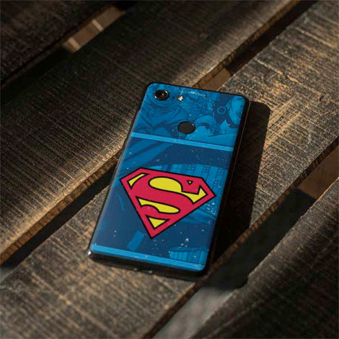 DC Comics Superman Logo Background Pattern Google Pixel 3 Skin